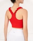  Áo Croptop Tập Yoga Gym Hibi Sports CR815 Kiểu 2 Dây Nhún Bèo, Kèm Mút Ngực 