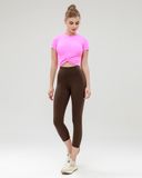  Áo Croptop Tay Ngắn Tập Yoga Gym Hibi Sports CR816 Kiểu Xoắn Nơ, Kèm Mút Ngực 