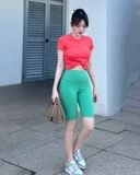  Áo Croptop Tay Ngắn Tập Yoga Gym Hibi Sports CR816 Kiểu Xoắn Nơ, Kèm Mút Ngực 
