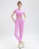  Áo Croptop Tập Yoga Gym Hibi Sports CR825, Kiểu Nhún Rút Dây, Kèm Mút Ngực 