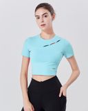  Áo Croptop Tập Yoga Gym Hibi Sports Cr826, Kiểu Phối Chéo , Kèm Mút Ngực 