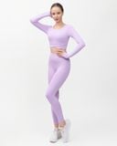  Áo Tập Yoga Gym Hibi Sports CR831 Kiểu Tay Dài Cạp Chéo, Kèm Mút Ngực 