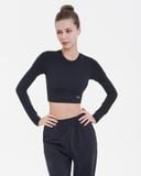  Áo Tập Yoga Gym Hibi Sports CR832 Kiểu Tay Dài Cổ Tròn, Kèm Mút Ngực 
