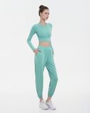  Áo Tập Yoga Gym Hibi Sports CR832 Kiểu Tay Dài Cổ Tròn, Kèm Mút Ngực 
