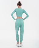  Áo Tập Yoga Gym Hibi Sports CR832 Kiểu Tay Dài Cổ Tròn, Kèm Mút Ngực 