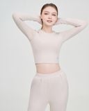  Áo Tập Yoga Gym Hibi Sports CR832 Kiểu Tay Dài Cổ Tròn, Kèm Mút Ngực 
