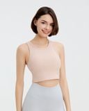  Áo croptop tập Yoga Gym Hibi Sports CR834, kiểu ba lỗ vải thun gân, kèm mút ngực 