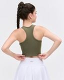  Áo croptop tập Yoga Gym Hibi Sports CR834, kiểu ba lỗ vải thun gân, kèm mút ngực 