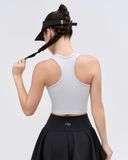  Áo croptop tập Yoga Gym Hibi Sports CR834, kiểu ba lỗ vải thun gân, kèm mút ngực 