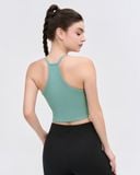  Áo croptop tập Yoga Gym Hibi Sports CR835, kiểu ba lỗ 2 dây vải thun gân, kèm mút ngực 
