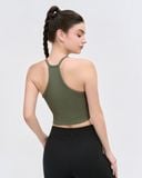  Áo croptop tập Yoga Gym Hibi Sports CR835, kiểu ba lỗ 2 dây vải thun gân, kèm mút ngực 