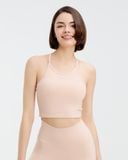 Áo croptop tập Yoga Gym Hibi Sports CR835, kiểu ba lỗ 2 dây vải thun gân, kèm mút ngực 