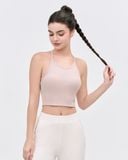  Áo croptop tập Yoga Gym Hibi Sports CR835, kiểu ba lỗ 2 dây vải thun gân, kèm mút ngực 