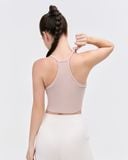  Áo croptop tập Yoga Gym Hibi Sports CR835, kiểu ba lỗ 2 dây vải thun gân, kèm mút ngực 