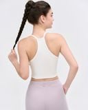  Áo croptop tập Yoga Gym Hibi Sports CR835, kiểu ba lỗ 2 dây vải thun gân, kèm mút ngực 