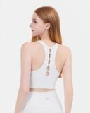  Áo croptop ba lỗ tập Yoga Gym Hibi Sports CR840 Kiểu phối cắt sò, kèm mút ngực, chất vải cao cấp EX-Lu Fabric 