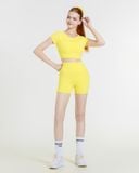  Áo croptop tay ngắn tập Yoga Gym Hibi Sports CR841 Kiểu phối cắt sò may chéo, kèm mút ngực, chất vải cao cấp EX-Lu Fabric 