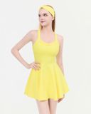  Váy Pickleball liền thân Hibi Sports D104 Kiểu phối cắt sò viền cổ, kèm mút ngực, chất vải cao cấp EX-Lu Fabric 