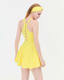  Váy Pickleball liền thân Hibi Sports D104 Kiểu phối cắt sò viền cổ, kèm mút ngực, chất vải cao cấp EX-Lu Fabric 