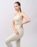  Set Đồ Tập Yoga Luxury Hibi Sports H138 - Áo Bra Khoét Lưng Tam Giác - Kèm Mút Ngực 