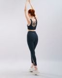  Set Đồ Tập Yoga Gym Hibi Sports H142 Size Mới, Quần Lửng Lưng Cao, Áo Dây Đan Kèm Mút Ngực 