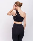  Set Đồ Tập Yoga Gym Luxury Hibi Sports H154 Áo Lệch Vai Dây Nơ, Kèm Mút Ngực, Chất Vải Lu Fabric 
