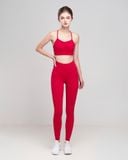  Set Đồ Tập Yoga Gym Hibi Sports H160 Kiểu Áo 2 Dây Nhún Giữa, Kèm Mút Ngực 