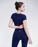  Set đồ tập yoga gym luxury Hibi Sports H168, Kiểu áo có tay khoét eo, kèm mút ngực, vải Rib Fabric 