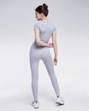  Set đồ tập yoga gym luxury Hibi Sports H168, Kiểu áo có tay khoét eo, kèm mút ngực, vải Rib Fabric 
