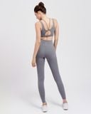 Set Đồ Tập Yoga Gym Luxury Hibi Sports H175 Áo Phối 2 Dây Trước, Kèm Mút Ngực, Chất Vải Hi-Fabric 