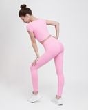  Set Đồ Tập Yoga Gym Hibi Sports H174 Kiểu Áo Croptop Có Tay Phối Dây Trước Kèm Mút Ngực, Chất Vải Hi Fabric 