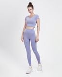  Set Đồ Tập Yoga Gym Hibi Sports H174 Kiểu Áo Croptop Có Tay Phối Dây Trước Kèm Mút Ngực, Chất Vải Hi Fabric 