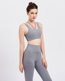  Set Đồ Tập Yoga Gym Luxury Hibi Sports H175 Áo Phối 2 Dây Trước, Kèm Mút Ngực, Chất Vải Hi-Fabric 