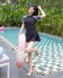  Váy bơi nữ Hibi Sports SS011 - Dáng xòe, kèm quần bảo hộ 