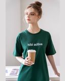  Áo Thun Tay Lỡ Hibi Sports Chữ Hibi Active ST001 Kiểu Phông Unisex Nam Nữ, Vải Cotton Premium, Form Oversize 