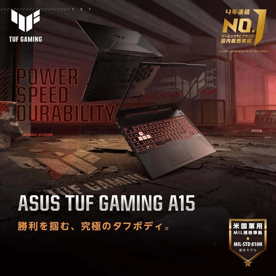 ASUS TUF Gaming A15 FA506NCR-HN047W (AMD Ryzen 7 7435HS | RTX 3050 4GB | 15.6 inch FHD 144Hz | 16 GB | 512GB | Win 11 | Đen)