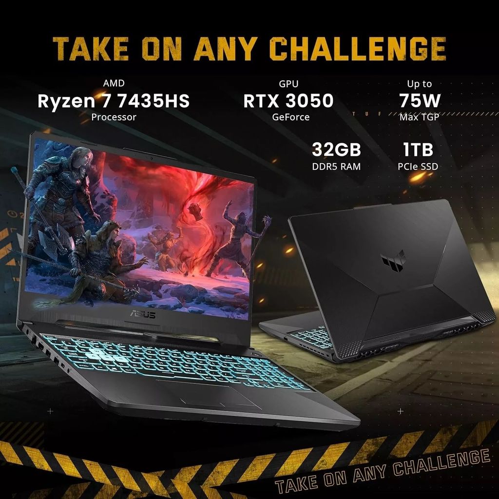 ASUS TUF Gaming A15 FA506NCR-HN047W (AMD Ryzen 7 7435HS | RTX 3050 4GB | 15.6 inch FHD 144Hz | 16 GB | 512GB | Win 11 | Đen) New Hãng