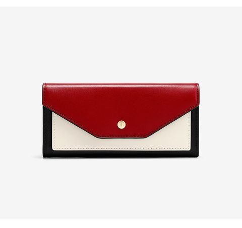 Ví cầm tay Clutch cúc bấm color-block