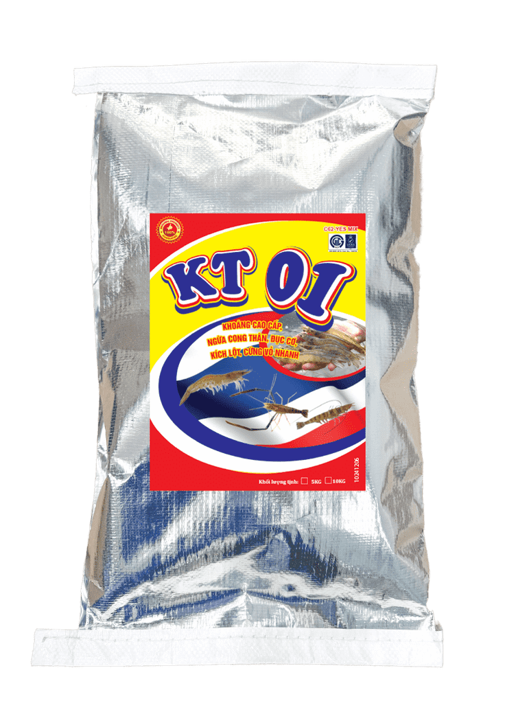  KT 01 | Khoáng phòng tôm bị đục cơ, ngừa cong thân, kích lột và giúp tôm cứng vỏ nhanh 