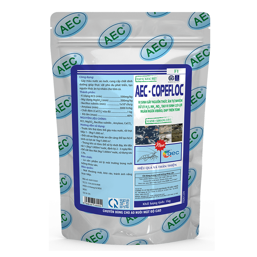 AEC Copefloc New – Men vi sinh tạo thức ăn tự nhiên cho tôm, ngừa Vibrio