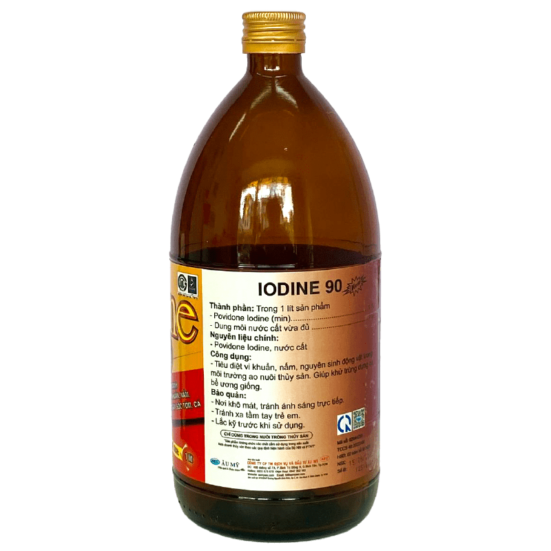  Iodine 90 - Diệt khuẩn cực mạnh, ngăn ngừa phát sáng | Thuốc thủy sản Âu Mỹ AEC 
