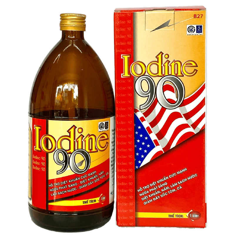  Iodine 90 - Diệt khuẩn cực mạnh, ngăn ngừa phát sáng | Thuốc thủy sản Âu Mỹ AEC 