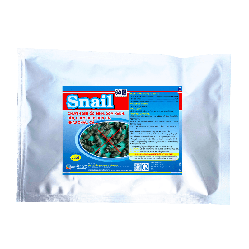  Snail - Thuốc diệt ốc đinh, dòm xanh, hến, chem chép trong ao tôm 