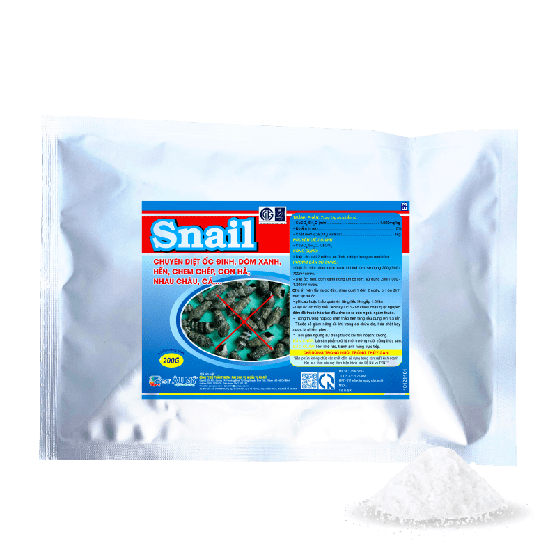  Snail - Thuốc diệt ốc đinh, dòm xanh, hến, chem chép trong ao tôm 