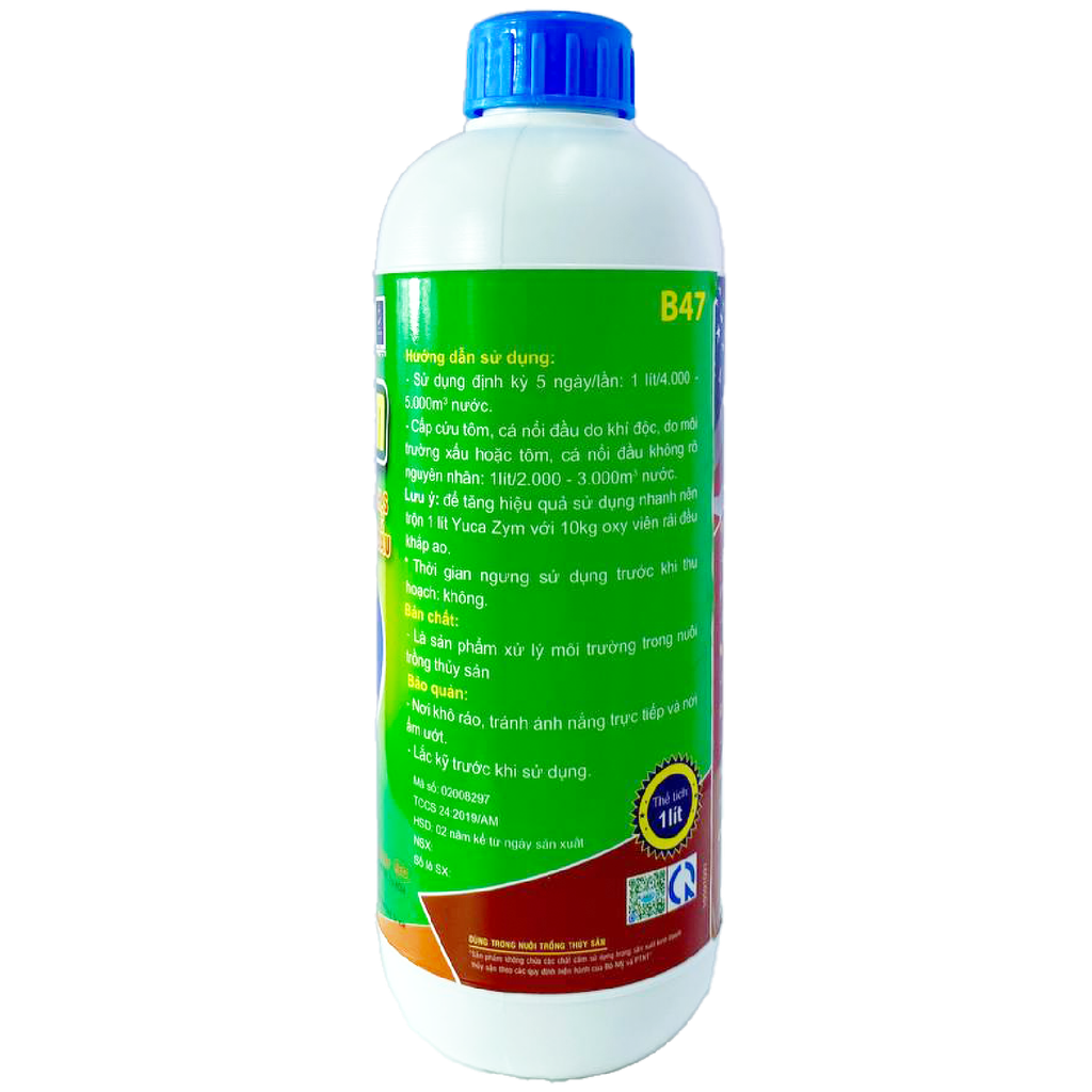  Yuca Zym - Hấp thụ khí độc NH3, H2S, cấp cứu tôm nổi đầu 