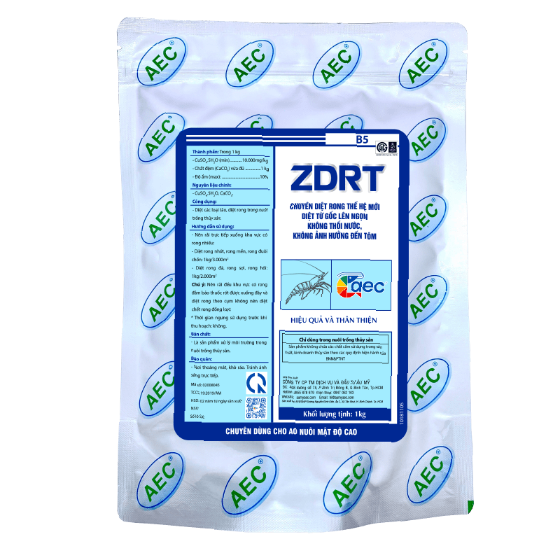  ZDRT - Diệt rong thế hệ mới, diệt từ gốc lên ngọn, không ảnh hưởng tôm, không thối nước | Gói 1kg 