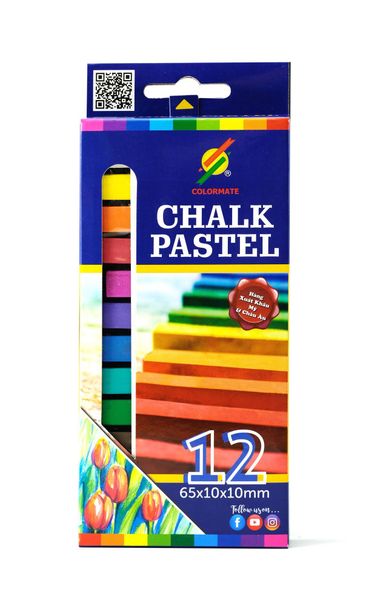  HỘP GIẤY 12 CÂY PHẤN MÀU (chalk pastel)-Colormate 