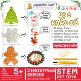  ĐỒ CHƠI KHẢO CỔ BỘ 3 TƯỢNG TÔ MÀU GIÁNG SINH 