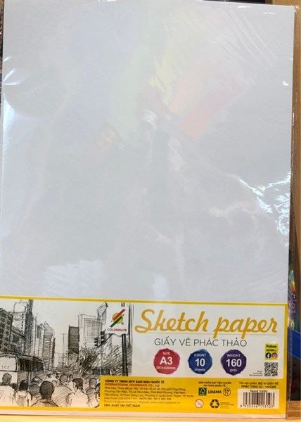  Giấy vẽ sketch A3 (tờ)-Colormate 