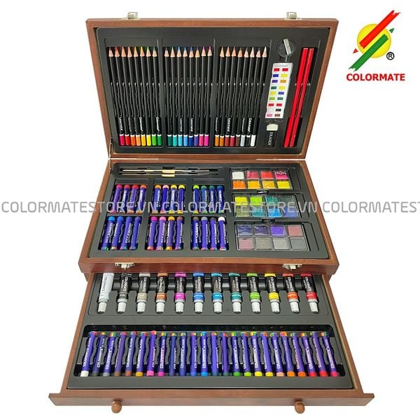 Bộ Màu Vẽ Hộp Gỗ Cao Cấp M116